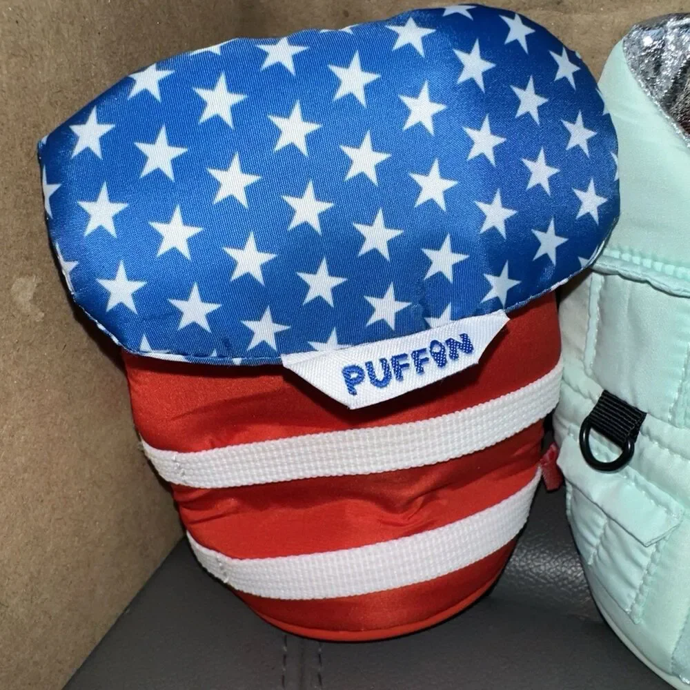 2 Puffin Adventurer Vest Insulated Drink Holder Coozie Koozie Mint & Liberty USA